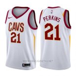 Camiseta Cleveland Cavaliers Kendrick Perkins NO 21 Association 2017-18 Blanco