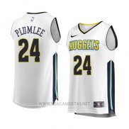 Camiseta Denver Nuggets Mason Plumlee NO 24 Association 2017-18 Blanco