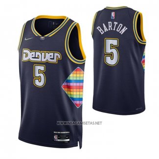 Camiseta Denver Nuggets Will Barton NO 5 Ciudad 2021-22 Azul