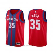 Camiseta Detroit Pistons Christian Wood NO 35 Ciudad Rojo