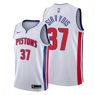Camiseta Detroit Pistons Deividas Sirvydis NO 37 Association 2019-20 Blanco
