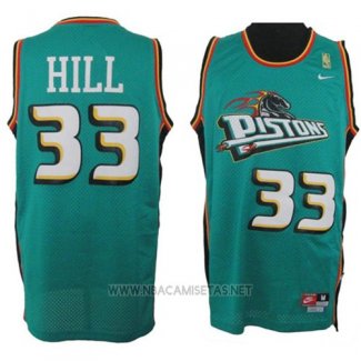 Camiseta Detroit Pistons Grant Hill NO 33 Retro Verde
