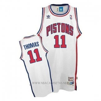 Camiseta Detroit Pistons Isiah Thomas NO 11 Retro Blanco