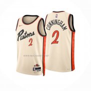 Camiseta Detroit Pistons Jared Cunningham NO 2 Ciudad 2024-25 Amarillo