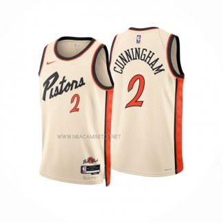 Camiseta Detroit Pistons Jared Cunningham NO 2 Ciudad 2024-25 Amarillo