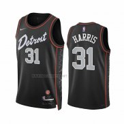 Camiseta Detroit Pistons Joe Harris NO 31 Ciudad 2023-24 Negro