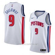 Camiseta Detroit Pistons Langston Galloway NO 9 Association 2018 Blanco