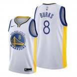 Camiseta Golden State Warriors Alec Burks NO 8 Association Blanco