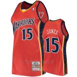 Camiseta Golden State Warriors Damian Jones NO 15 2009-10 Hardwood Classics Naranja