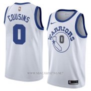 Camiseta Golden State Warriors Demarcus Cousins NO 0 Hardwood Classic 2018-19 Blanco