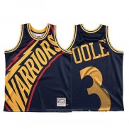 Camiseta Golden State Warriors Jordan Poole NO 3 Mitchell & Ness Big Face Azul
