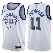 Camiseta Golden State Warriors Klay Thompson NO 11 Hardwood 2017-18 Blanco