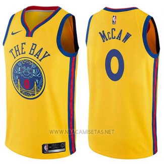 Camiseta Golden State Warriors Patrick McCaw NO 0 Chinese Heritage Ciudad 2017-18 Amarillo