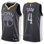 Camiseta Golden State Warriors Quinn Cook NO 4 The Town Statement 2017-18 Negro