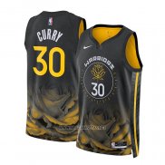 Camiseta Golden State Warriors Stephen Curry NO 30 Ciudad 2022-23 Negro