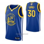 Camiseta Golden State Warriors Stephen Curry NO 30 Icon 2022 NBA Finals Azul