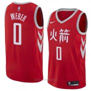 Camiseta Houston Rockets Briante Weber NO 0 Ciudad 2018 Rojo
