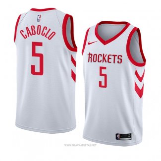 Camiseta Houston Rockets Bruno Caboclo NO 5 Association 2018 Blanco