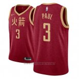 Camiseta Houston Rockets Chris Paul NO 3 Ciudad 2018-19 Rojo