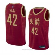 Camiseta Houston Rockets Nene NO 42 Ciudad 2018-19 Rojo