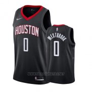 Camiseta Houston Rockets Russell Westbrook NO 0 Statement 2018 Negro