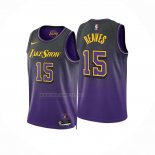 Camiseta Los Angeles Lakers Austin Reaves NO 15 Ciudad 2024-25 Violeta
