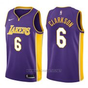 Camiseta Los Angeles Lakers Jordan Clarkson NO 6 Statement 2017-18 Violeta