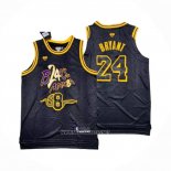 Camiseta Los Angeles Lakers Kobe Bryant NO 8 24 Black Mamba Snakeskin Negro