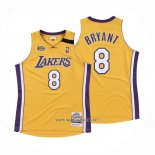 Camiseta Los Angeles Lakers Kobe Bryant NO 8 Mitchell & Ness 1999-00 Amarillo