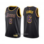 Camiseta Los Angeles Lakers LeBron James NO 6 Earned 2021-22 Negro