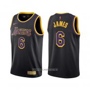 Camiseta Los Angeles Lakers LeBron James NO 6 Earned 2021-22 Negro