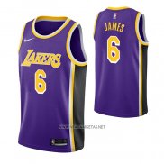 Camiseta Los Angeles Lakers LeBron James NO 6 Statement 2021-22 Violeta