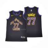 Camiseta Los Angeles Lakers Luka Doncic NO 77 Ciudad 2024-25 Negro