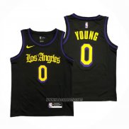 Camiseta Los Angeles Lakers Nick Young NO 0 Ciudad 2019-20 Negro