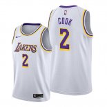 Camiseta Los Angeles Lakers Quinn Cook NO 2 Association Blanco