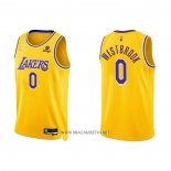 Camiseta Los Angeles Lakers Russell Westbrook NO 0 75th Anniversary 2021-22 Amarillo