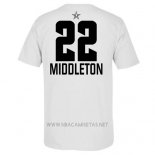 Camiseta Manga Corta Khris Middleton All Star 2019 Milwaukee Bucks Blanco