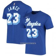 Camiseta Manga Corta Los Angeles Lakers LeBron James Hardwood Classics Azul