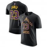 Camiseta Manga Corta Los Angeles Lakers Lebron James Ciudad 2023-24 Negro