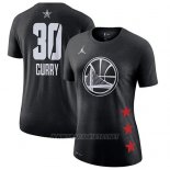 Camiseta Manga Corta Mujer Stephen Curry NO 30 All Star 2019 Golden State Warriors Negro