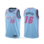 Camiseta Miami Heat James Johnson NO 16 Ciudad 2019-20 Azul