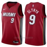 Camiseta Miami Heat Kelly Olynyk NO 9 Statement 2017-18 Rojo