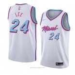 Camiseta Miami Heat Marcus Lee NO 24 Ciudad 2018 Blanco
