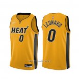 Camiseta Miami Heat Meyers Leonard NO 0 Earned 2020-21 Oro