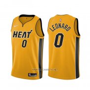 Camiseta Miami Heat Meyers Leonard NO 0 Earned 2020-21 Oro