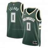 Camiseta Milwaukee Bucks Damian Lillard NO 0 Icon Verde
