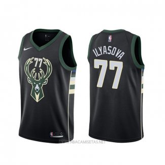 Camiseta Milwaukee Bucks Ersan Ilyasova NO 77 Statement Negro