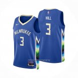 Camiseta Milwaukee Bucks George Hill NO 3 Ciudad 2022-23 Azul