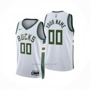 Camiseta Milwaukee Bucks Personalizada Association 2024-25 Blanco