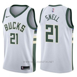 Camiseta Milwaukee Bucks Tony Snell NO 21 Swingman Association 2017-18 Blanco